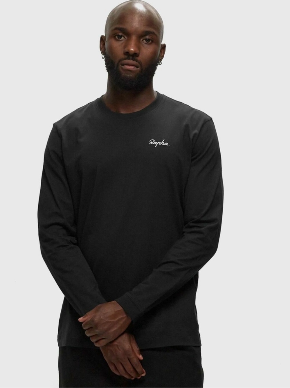 Rapha Men's logo Long Sleeve Crew Shirt - Black XXL